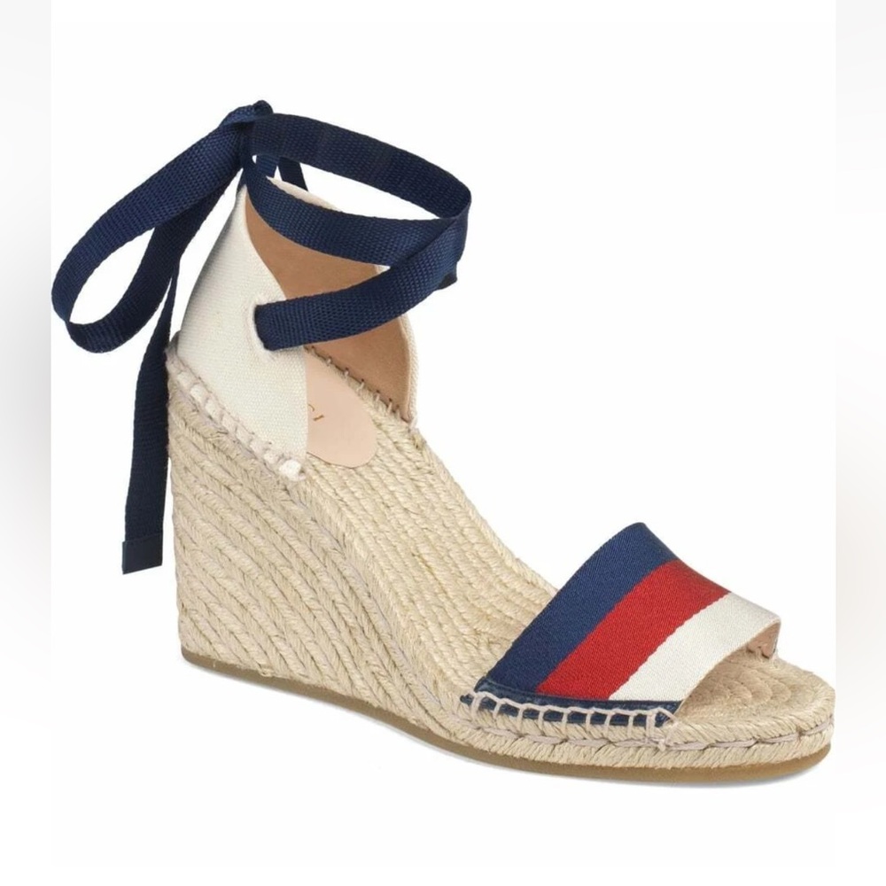 Gucci Lilibeth Sylvie Platform Espadrilles, size 40